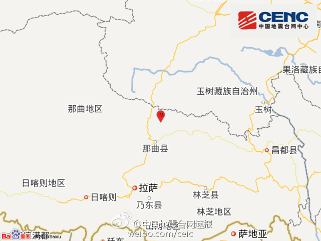 西藏那曲聂荣县发生5.1级地震 震源深度5千米